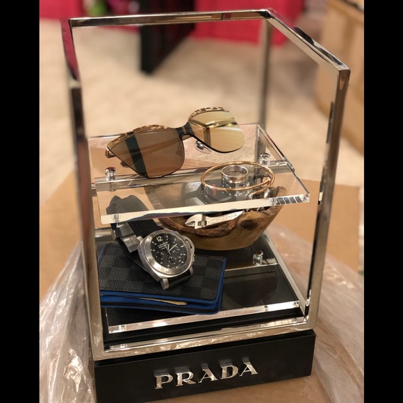 NEW PRADA STEEL&LUCITE 2 TIER/SHELF VANITY DISPLAY - Picture 4 of 8